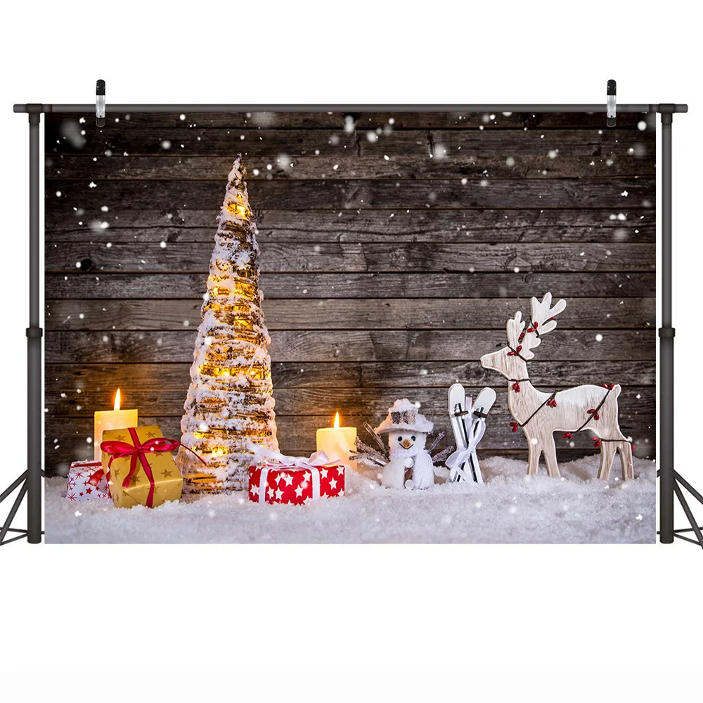 Фотофон Зима Снеговик фотосессия Рождественская елка подарок мальчик игрушка