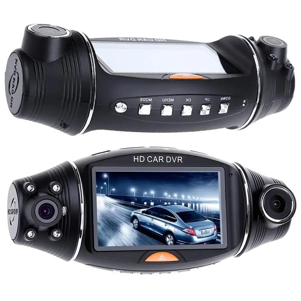 1080P HD с двумя линзами 140 ° Dash Cam gps автомобильный видеорегистратор видеокамера g-сенсор ночного видения камера заднего вида