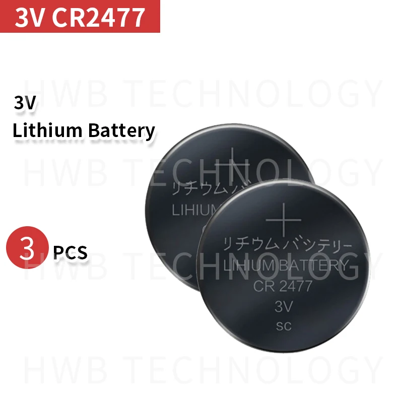 Высокое качество 3 шт CR2477 3V 1000mAh литиевая Кнопка монета батарея для часов, калькулятор, для фонарей и т. д