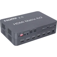 4x2 hdmi 2 0 matrix splitter 4 x hdmi signal input 2 output support for fiber and stereo headphone output