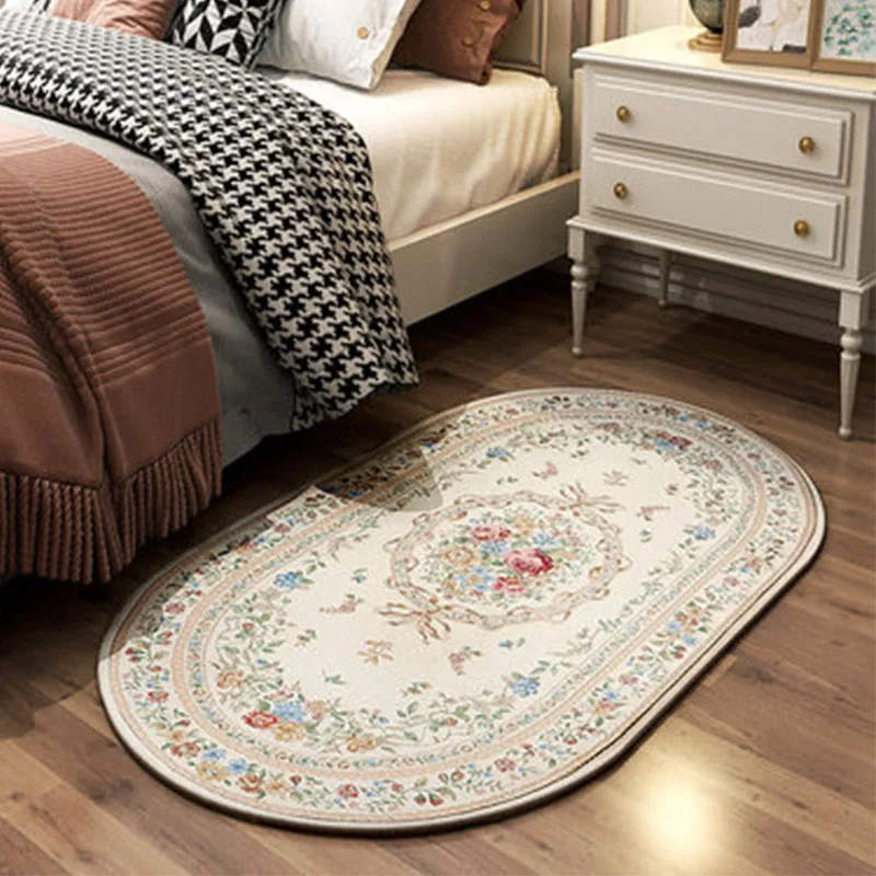 Винтажный толстый Овальный ковер в европейском пасторальном стиле для гостиной