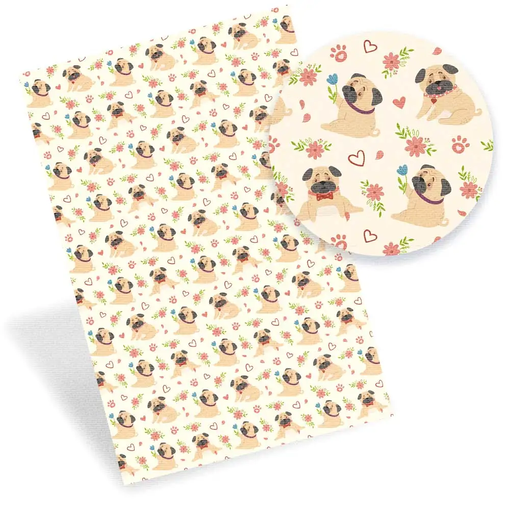 Ткань из искусственной кожи PU с мультяшными животными ткань для шитья