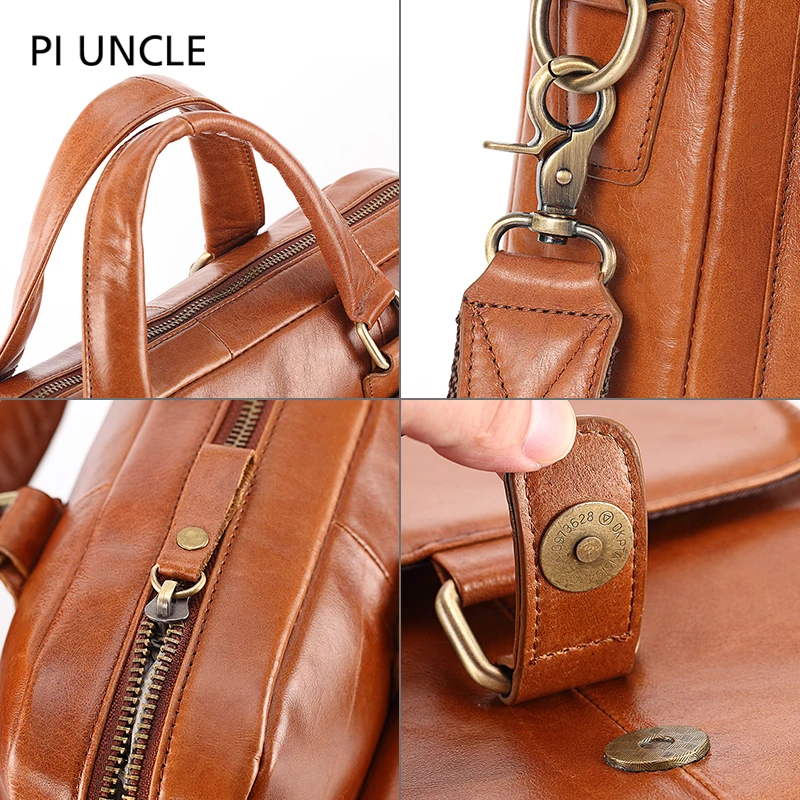 Модные мужские портфели из натуральной кожи большая сумка мессенджер для