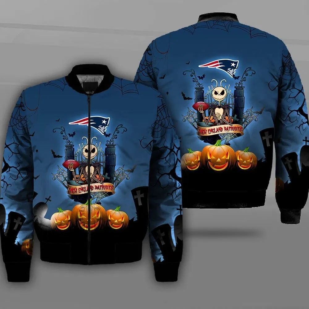 41036 New England Patriots bomber jacket Fashion men's winter coat - Цвет: 41036