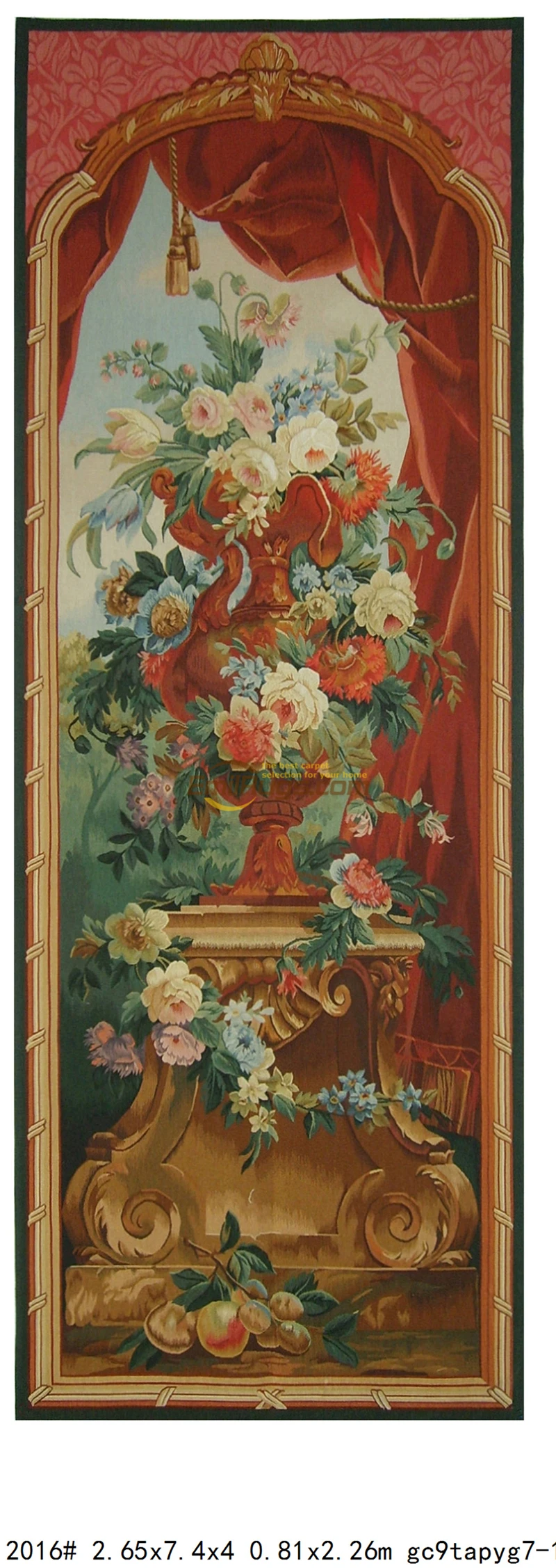 

Антикварный Французский ручной работы красивые цветы Обюссон гобелен изысканный бегун комнаты чистая шерсть вязание Хэллоуин украшения