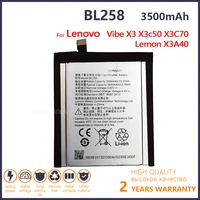 100 original 3600mah bl258 new battery for lenovo vibe x3 lemeng x3 x3c50 x3c70 x3a40 smart phone batteriestracking number