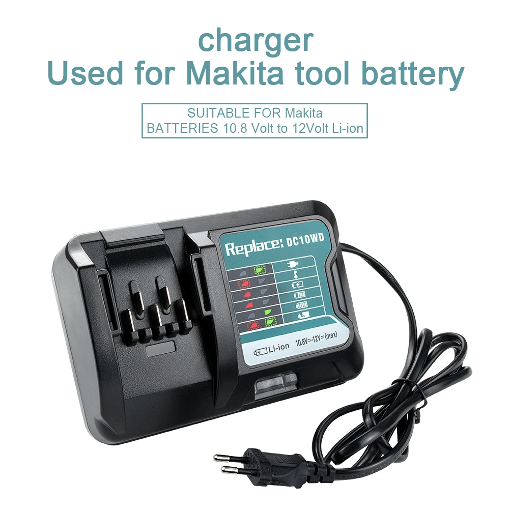 battery fast charger for makita 10 8v 12v tool batterys charging dc10wd bl1015 bl1016 bl1021b bl1041b 40w 3a current eu plug free global shipping