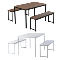 3-Piece Dining Table Set Kitchen Table With Two Benches, Kitchen Contemporary Home Furniture