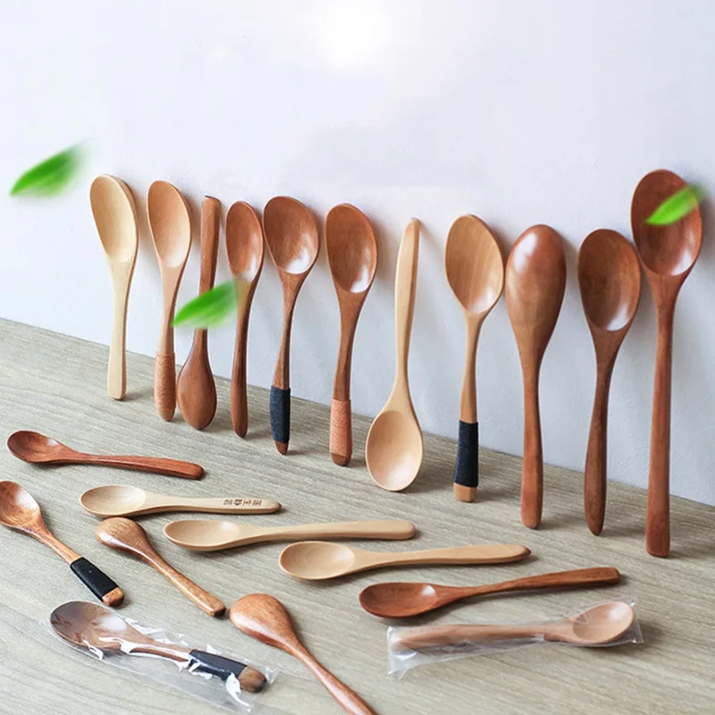 Деревянная ложка Бамбуковая кухонная утварь для приготовления пищи инструмент