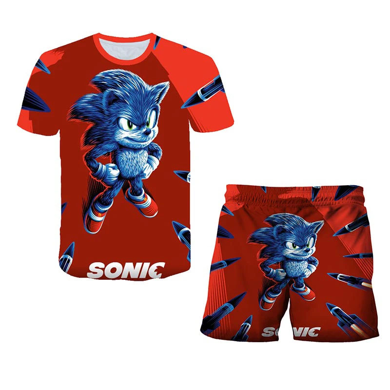

Summer T Shirts And Shorts Kids Clothes Sonic 3d Print Suits Toddler Girls Sets Top+shorts 2pcs Sets Sports Suit Casual Baby Set
