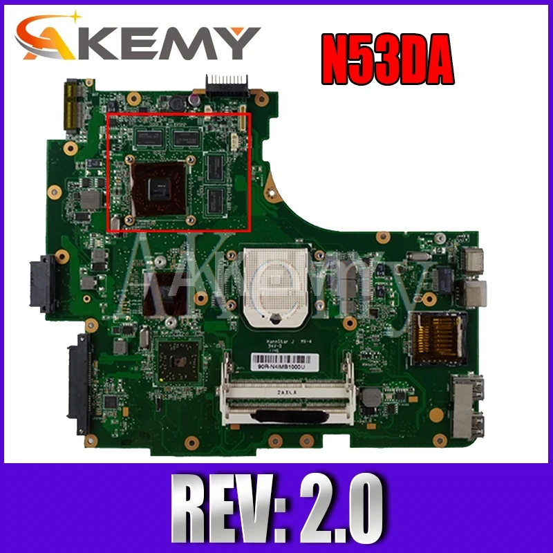 

N53DA материнская плата REV 2,0 для For Asus N53D N53DA материнская плата для ноутбука N53DA материнская плата