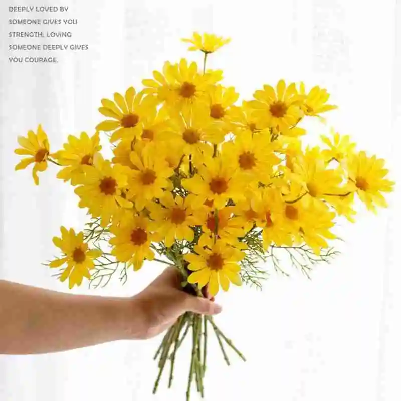 

Artificial Yellow Daisy Flowers Bouquet DIY Simulation Dried Flowers Wedding Garden Decoration