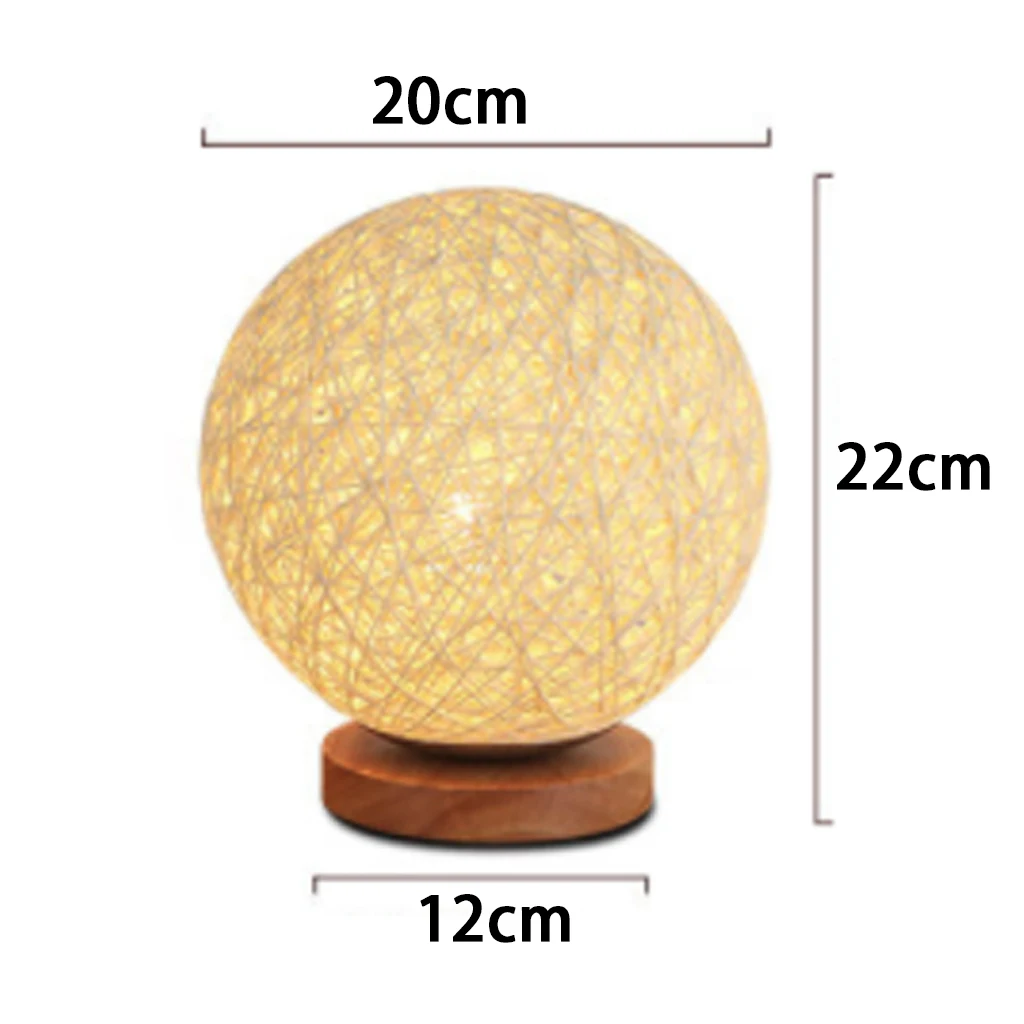 Плетеная настольная лампа из ротанга с шариками ночник Takraw для спальни гостиной