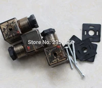 free shipping 10pcs din connector box with screw and gasket solenoids coil connector din43650a led indicator for ac voltage
