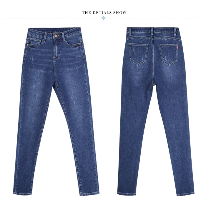 Женские облегающие эластичные джинсы LEIJIJEANS, классические повседневные брюки с высокой посадкой, новая модель 9208 большого размера на осень