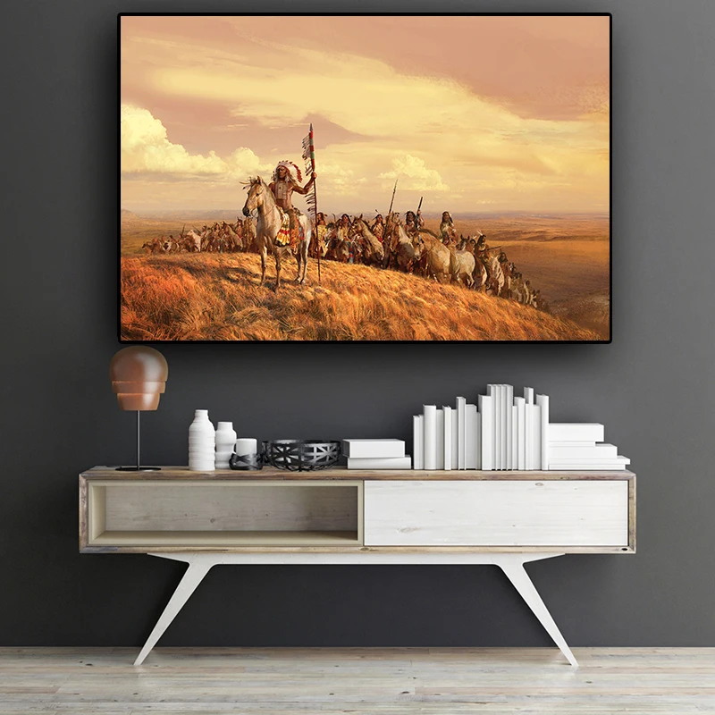 Картина маслом на холсте с индийскими фигурами плакаты и принты скандинавские