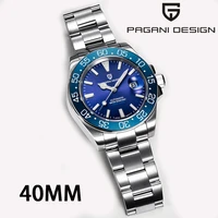 pagani design 2021 top brand automatic mechanical clock mens business stainless steel waterproof blue watch reloj hombre