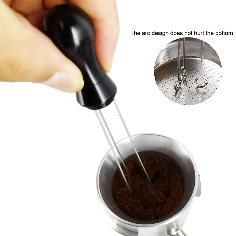 

Coffee Tamper 58MM 53mm 51mm Coffee Tamper Leveler Tool Needle Type Coffee Powder Distributor Aluminum handle Needle