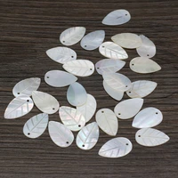20pcs wholesale natural freshwater shell pendant leaf shaped loose beads for jewelry making diy necklace earrings accessory