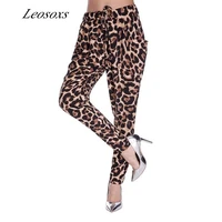 brown leopard joggers women high waist flare pants mesh e girl aesthetic trousers female sweatpants loose fitting slacks traf