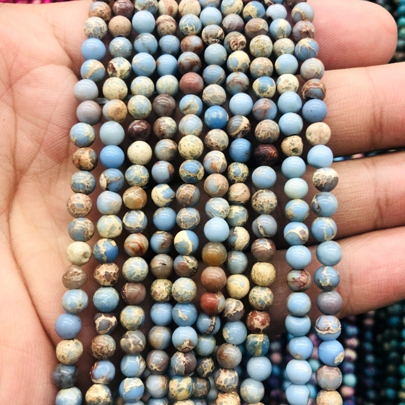 Оптовая продажа 1 шнур натуральная разноцветная искусственная яшма для осадка 4