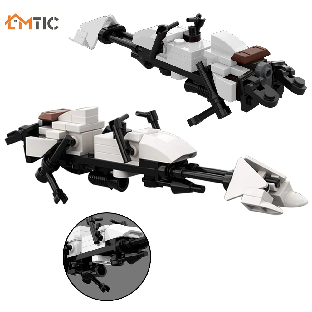 

Star Movie Toys City Speeder Bike White Model MOC Building Blocks DIY Assembly Bricks Construction Educational For Kids Gift