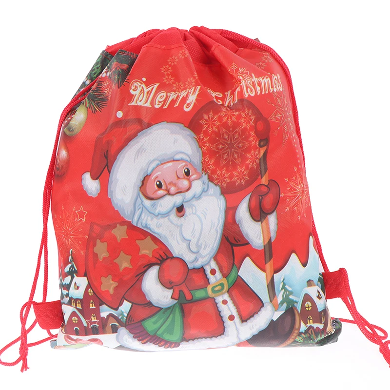 

Santa Claus Drawstring Big Backpack Kids New Year Banquet Stockings Gifts Holders Bag Christmas Gift Candy Bag