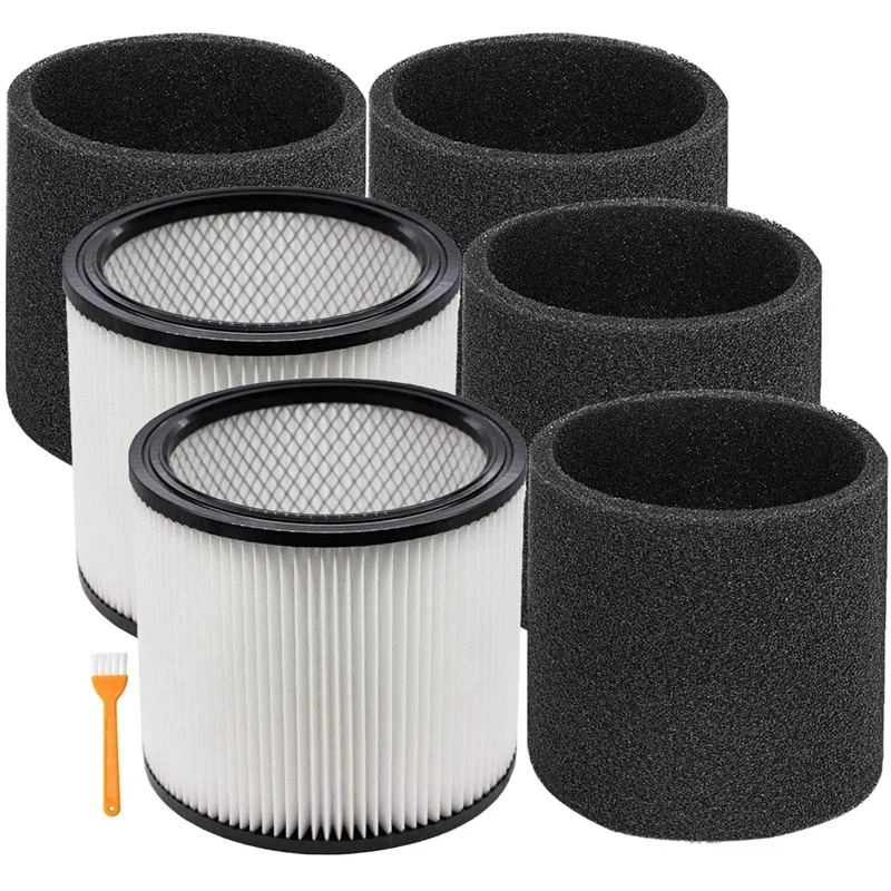 

Сменный фильтр 90304 90350 90333, подходит для пылесосов Shop-Vac, 5 галлонов, для влажной/сухой уборки, 2 фильтра + 4 пены