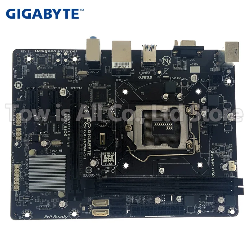 Оригинальная Материнская плата Gigabyte GA H81M S1 LGA 1150 DDR3 16 ГБ USB2.0 USB3.0 H81 б/у настольные