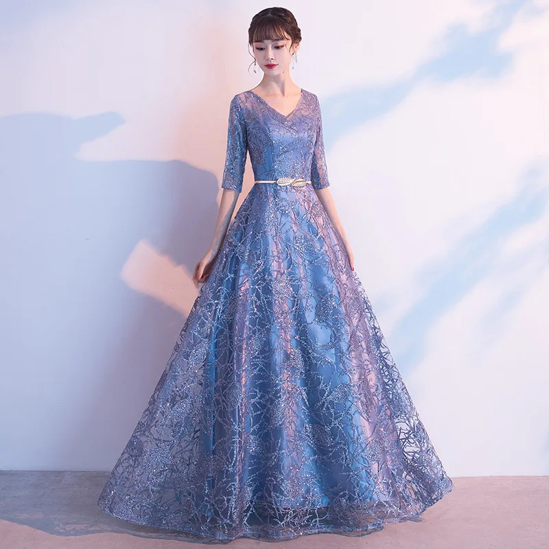 

Красное и синее кружевное платье без рукавов с открытой спиной, вечернее платье, женское темпераментное платье для женщин среднего возраста, сексуальное повседневное праздничное платье с V-образным вырезом