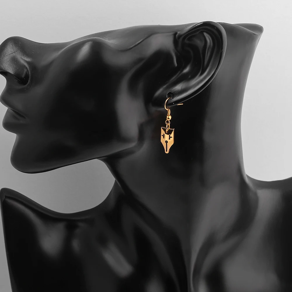 Золотой цвет аниме Jojo Необычные приключения серьги мультфильм металлическая