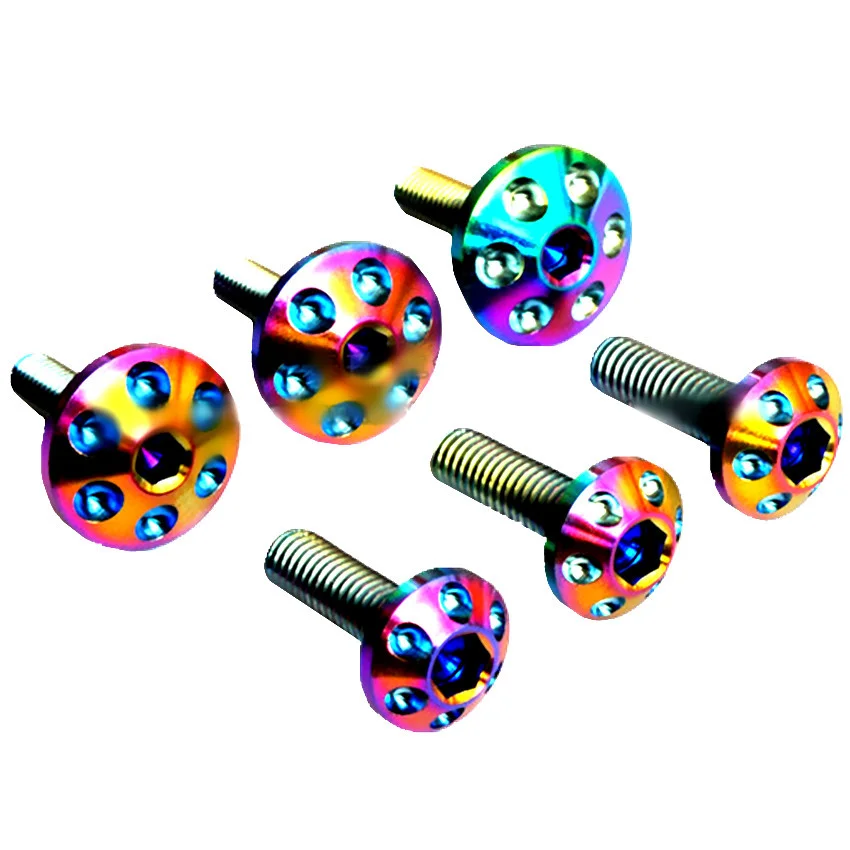 

Титановый болт для модификации мотоцикла и автомобиля M5 M6 M8 стандартные Ti-болты стальные цветные Ti-Винты 4 шт.