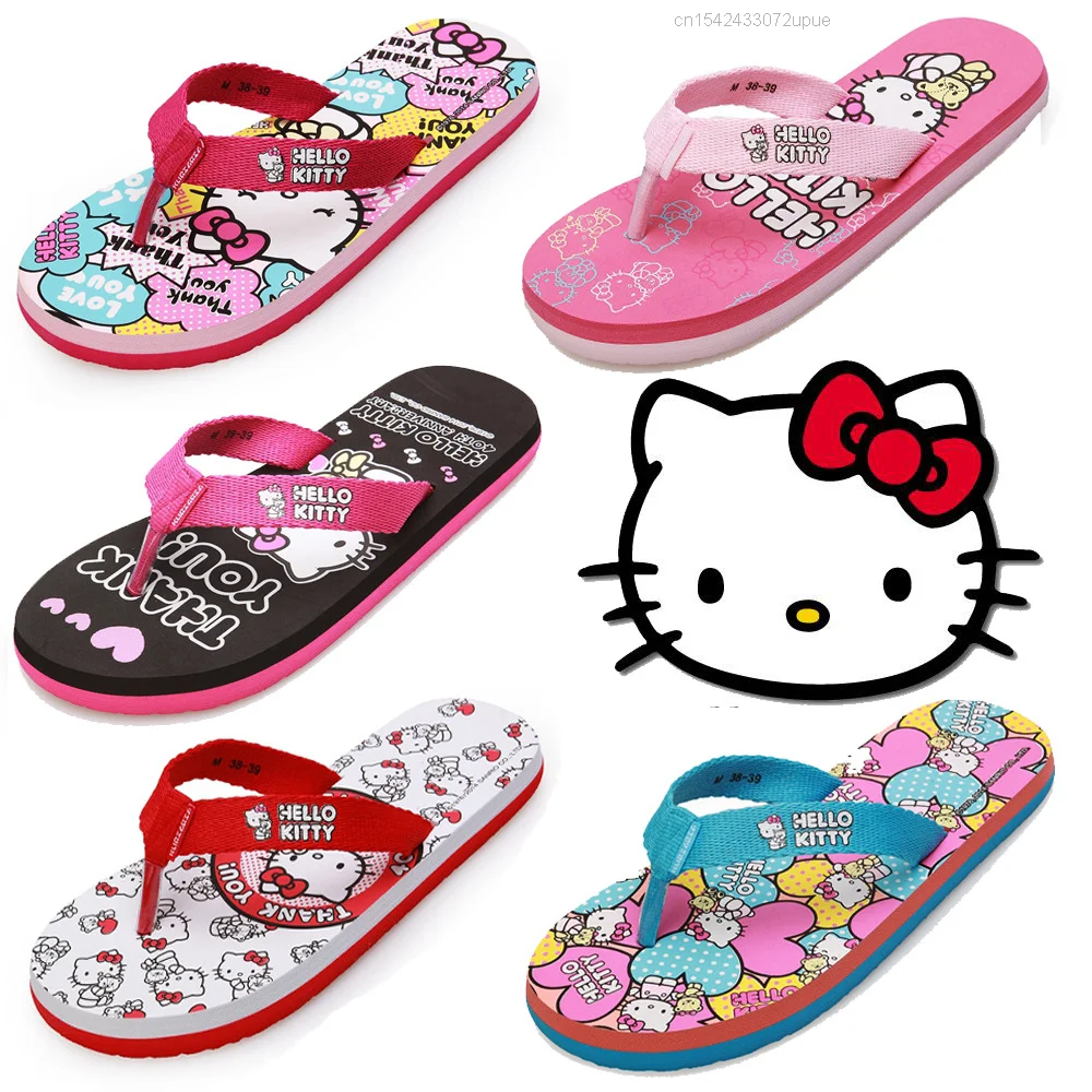 Женские шлепанцы Sanrio Kawaii Y2k розовые Hello Kitty уличные сланцы дамские мюли женская