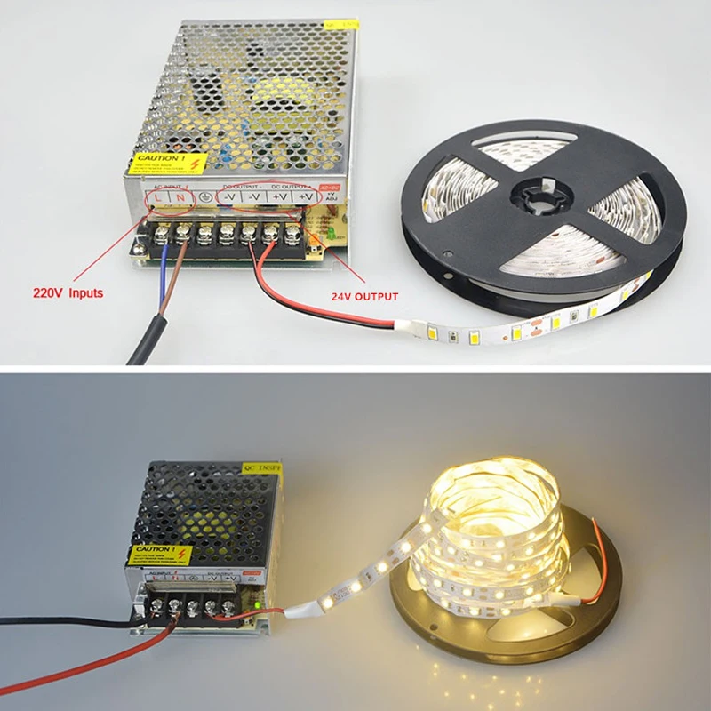 Питание источника освещения трансформатор 220V AC к DC 24V 1A 2A 3A 5A 10A 15A 20A адаптер