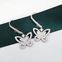 2020 trendy sweet platinum butterfly earrings for women s925 sterling silver brand fine jewelry fashion luxury shining simple