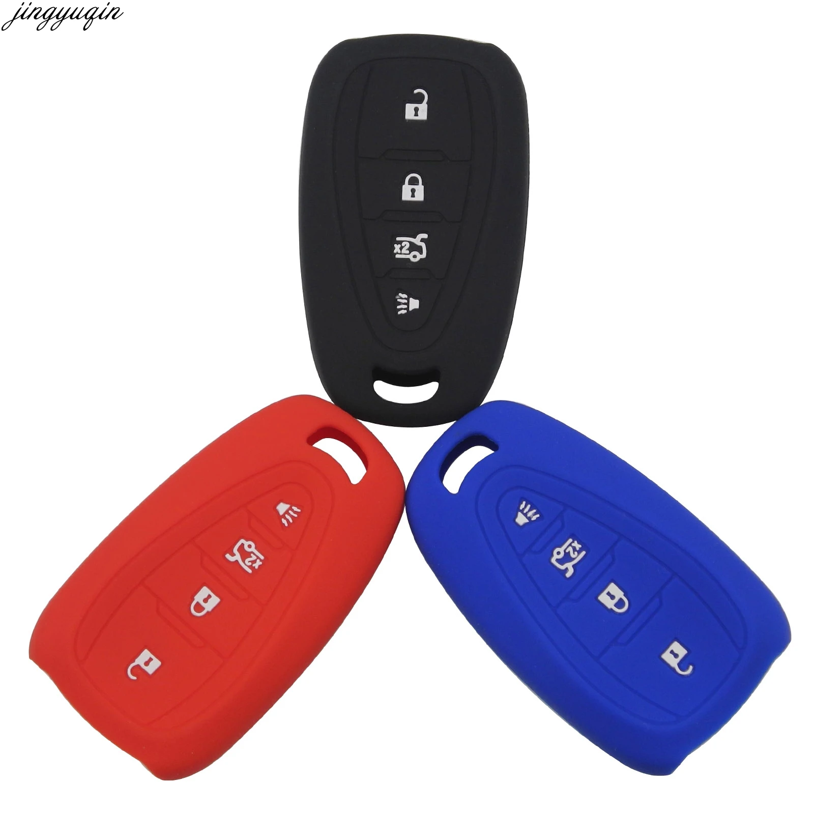 

Jingyuqin 30pcs/lot For chevrolet for cruze spark camaro Volt Bolt Trax Malibu 2016-2018 Silicone Car Key Covers Case Shell