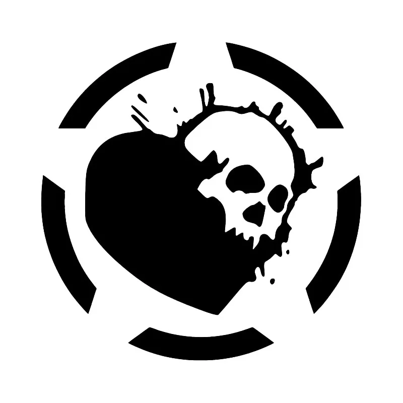 

14.5*14.5CM Coolest Skull Love Heart Car Sticker Accessories caravan accessories furgoneta camper accesorios
