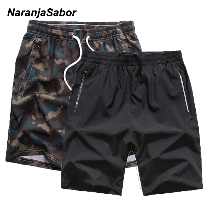 

NaranjaSabor Men's Black Beach Shorts 2020 Summer Men Fashion Casual Camo Gym Sports Shorts Male Plus Size Big Waist Shorts N673