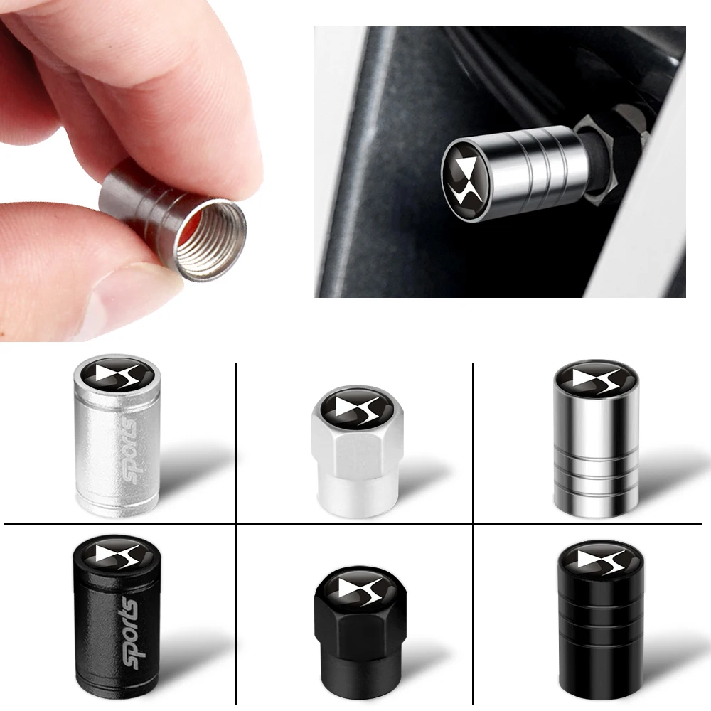 

For Citroen DS C2 C3 C4 C5 C6 C8 DS3 DS4 DS5 DS6 DS7 4Pcs Car Styling 3D Metal Wheel Tire Valve Caps Air Tyre Stems Cover Badge