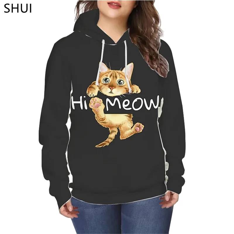 

2021 New Plus Size Feminino Long Sleeve Tracksuit Punk Cat Clothes Winter Vestido De Mujer Casual Women Free Shipping Products