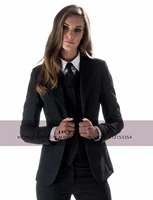 womens 3 piece slim fit work wear business office jacket blazer trousers vest party tuxedo