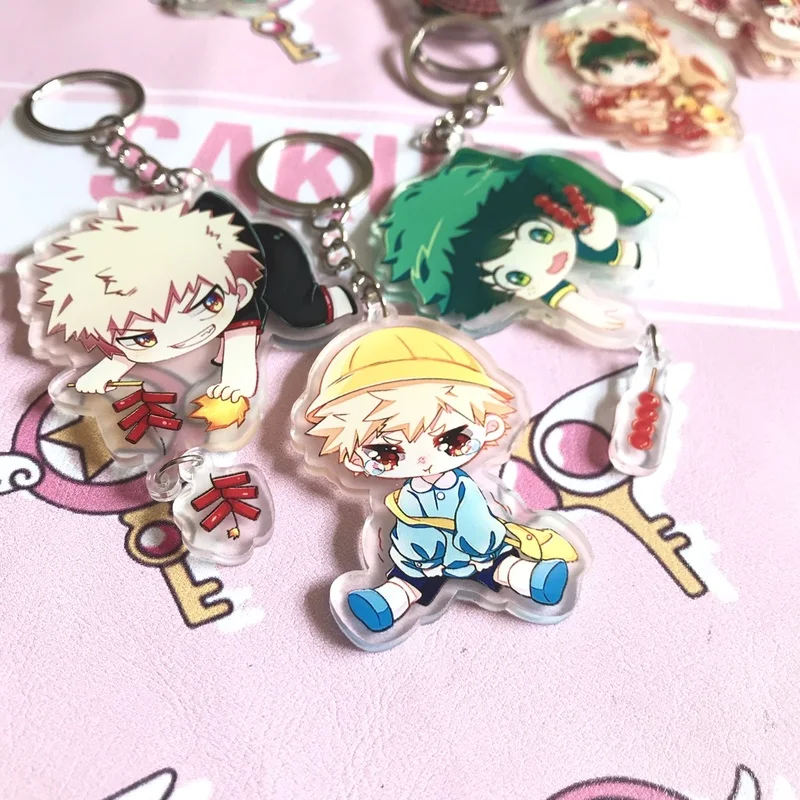 Аниме My Hero academic Asui Tsuyu Bakugou костюм кацуки для косплея акриловый брелок школьная