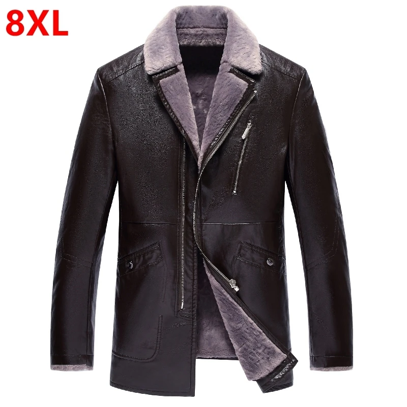 Зимняя Толстая кашемировая куртка большого размера для мужчин среднего возраста