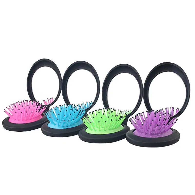 4 шт./компл. портативная расческа для макияжа с зеркалом мини Массажная волос