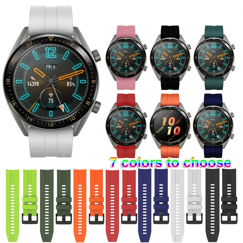 

Ремешок силиконовый для Huawei Watch GT, сменный Браслет для наручных часов Honor Watch Magic, аксессуары для умных часов, 22 мм