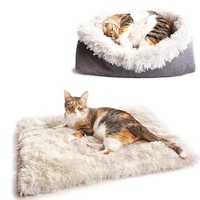 foldable pet cushion super soft square plush cat bed mats small dog rest blanket winter warm sleeping puppy cats nest sleep pads