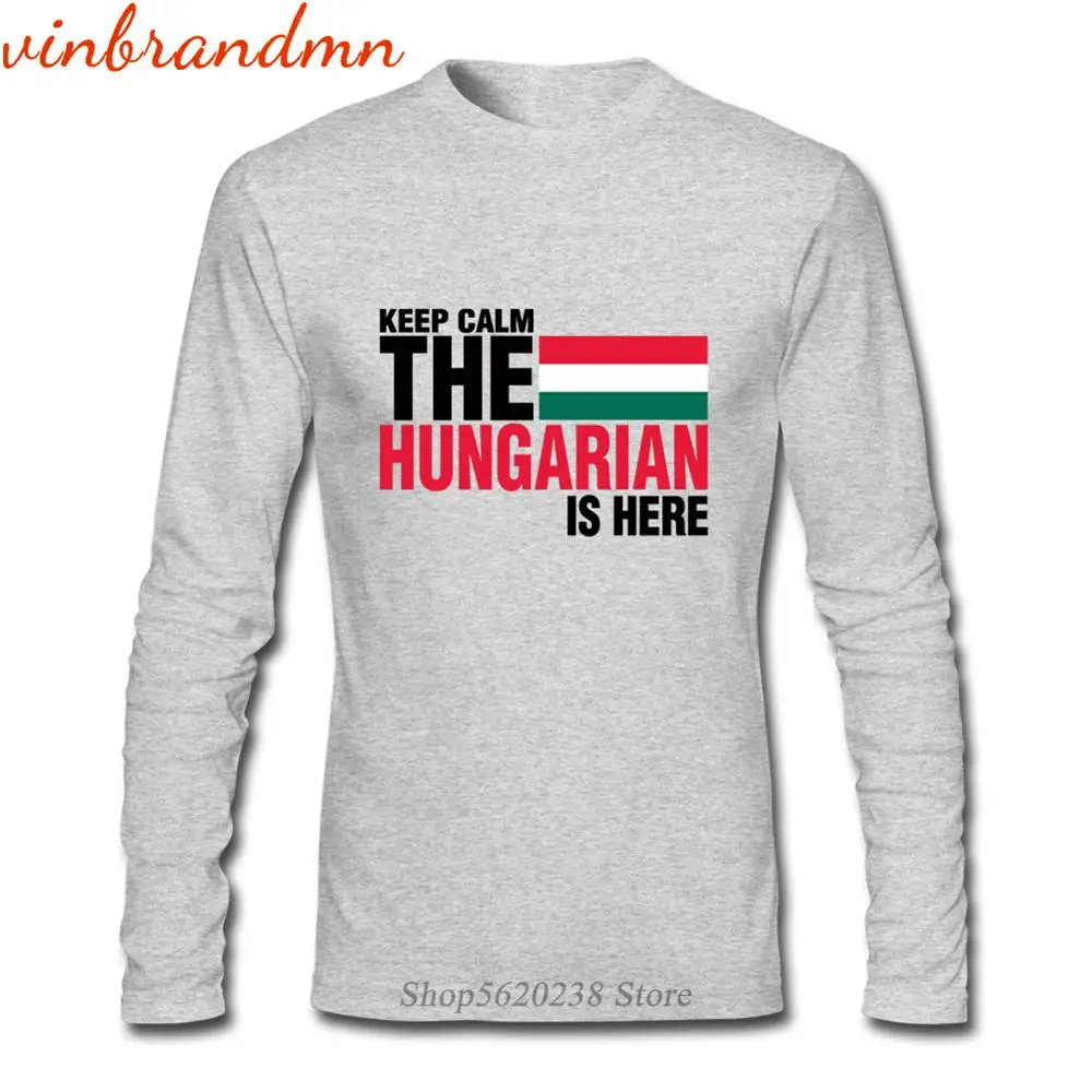 Мужская футболка с длинным рукавом Keep Calm Fear The Hungarian Is Here модная принтом