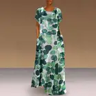 Женское богемное платье, праздничный длинный сарафан с коротким рукавом и цветочным принтом, лето 2021