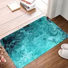 Волнистый Бирюзовый Придверный коврик, коврик, ковер, полиэстер, нескользящий напольный декор для ванной, кухни, спальни 40x60