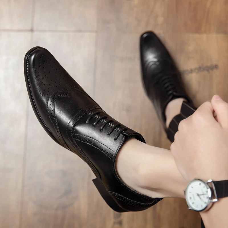 

Slippers Office Business Gentleman Wear-resistant Designer Men's Shoes Oxford Leather New 2021 Formal Men High Quality